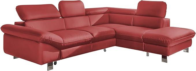 Faux leather sectional with chaise