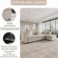 Cream boucle sofa thumbnail