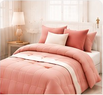 Brick rose and coral bedding category visual for HER