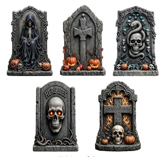 ANYGIFT five-piece Halloween graveyard tombstone set
