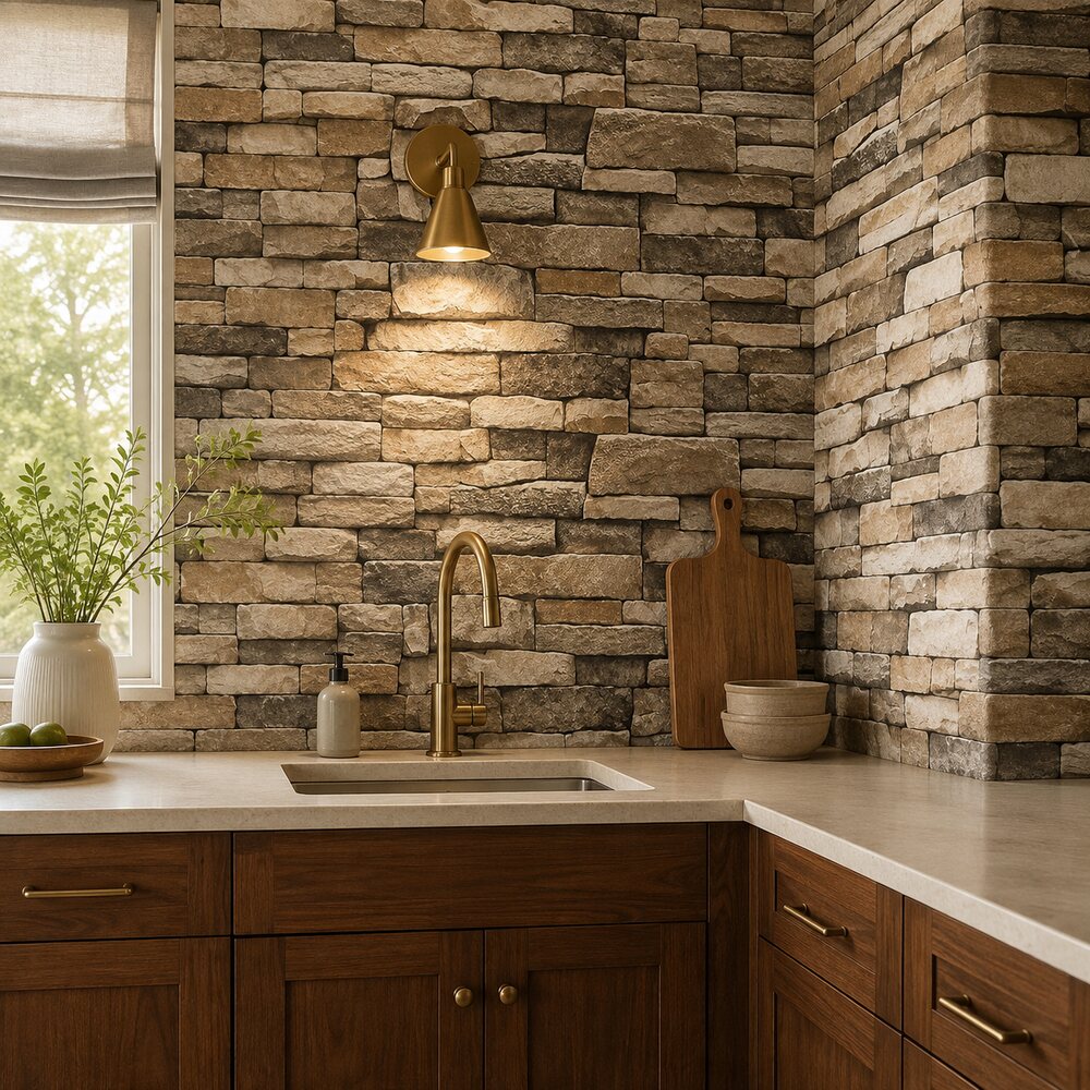 tiltil 3D Rock Peel and Stick Wallpaper — Faux Stone Accent Roll
